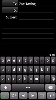 Press the field next to Subject.Key in a subject for the email message.