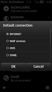 Press INTERNET.