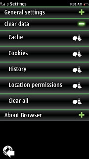 Press the icon next to Cookies.