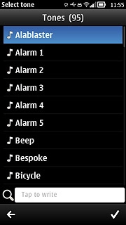 Press the different alarm tones to listen to them.