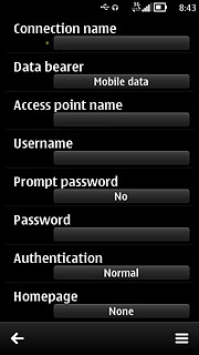 Press the return icon three times to save the settings and return to the list of data connection groups.