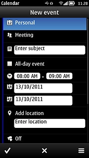 Press the time icon and key in start and end time.