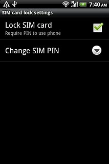 When the box next to the menu item is ticked (V), use of PIN is turned on.