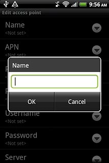 Key in Vodafone Internet and press OK.
