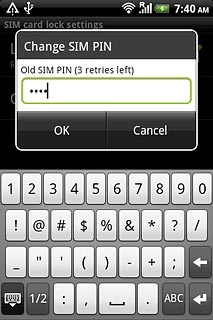 Key in your current PIN and press OK.