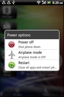 Press Airplane mode.Depending on the current setting, flight mode is now turned on or off.