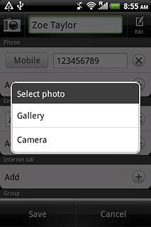 To use a saved picture:Press Gallery.