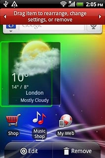To move a display shortcut:Press and hold the required shortcut.Drag the shortcut to the required position.