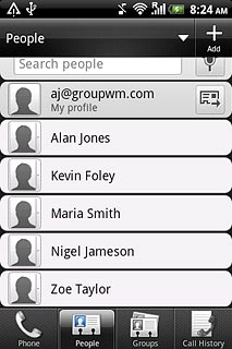 Press the required contact.The contact details are displayed.