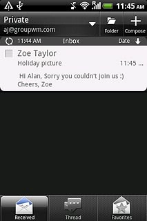 Press the required email message to read it.