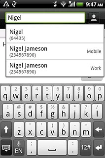 Press the required contact.
