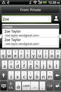 Matching contacts are displayed.Press the required contact.