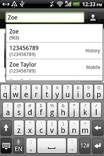 Matching contacts are displayed.Press the required contact.
