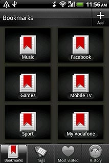 Press the required bookmark.