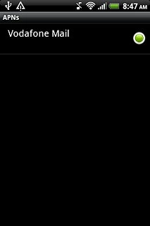Press the field next to Vodafone Mail to fill in the field.