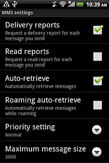 Press Roaming auto-retrieve to turn on the function.