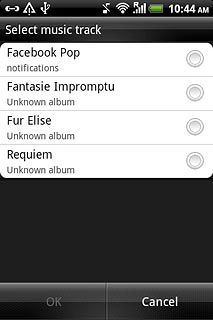 Press the field next to the required audio file.