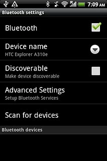 Press Scan for devices.Your phone now searches for devices and after a moment, a list of Bluetooth devices within range is displayed.
