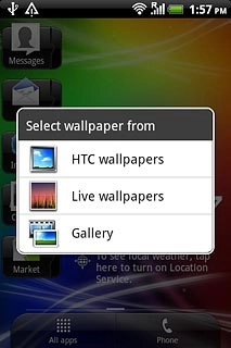 Press HTC wallpapers, Live wallpapers or Gallery.