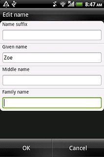 Press the field below Family name and key in the required last name.