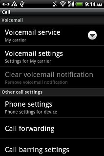 Press Voicemail settings.