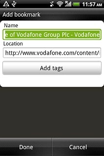 Press Done to save the bookmark.