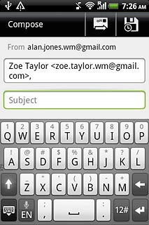 Press Subject.Key in a subject for the email message.