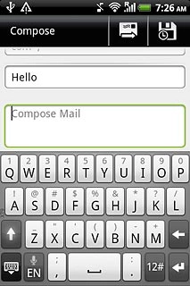 Press the text input field.Write the required text.