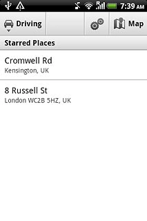 Press the required destination.
