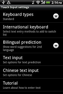 Press International keyboard.
