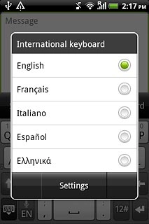 Press the requried writing language.