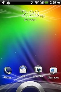 Press the ring at the bottom of the display and drag it upwards.