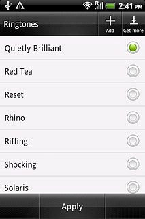Once you've found a ring tone you like, press Apply.
