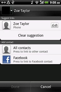 If no contacts are suggested:Press the merge icon next to the required contacts.