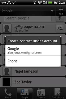 Press the required phone book, if required.