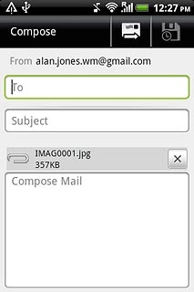 An email message containing the picture or video clip is created.Press To and key in the first letters of the required contact.