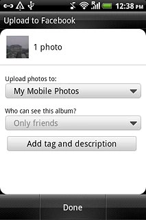 Press Done to upload the picture or video clip