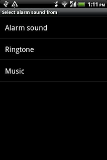 If you select Alarm sound or Ringtone: