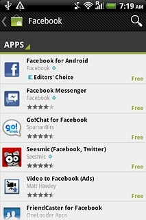 Press Facebook for Android.