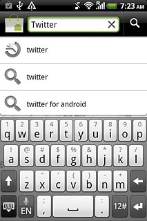 Key in Twitter and press the search icon.
