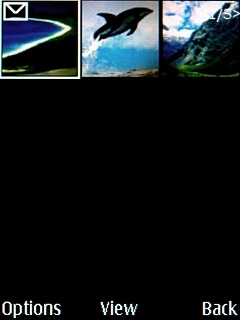 Go to the required folder.Highlight the required picture or the required video clip and press the Navigation key.