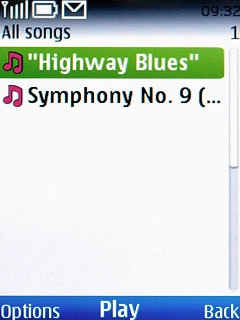 Go to the required category or playlist.Highlight the required audio file or the required playlist and press the Navigation key.