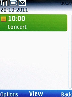 Highlight the required appointment and press the Navigation key to view the appointment details.