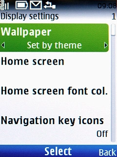 Scroll to Wallpaper and press the Navigation key.