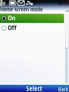 Scroll to On and press the Navigation key.
