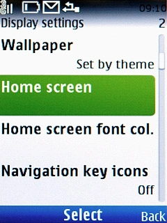 Scroll to Home screen and press the Navigation key.