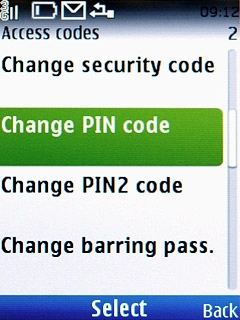 Scroll to Change PIN code and press the Navigation key.