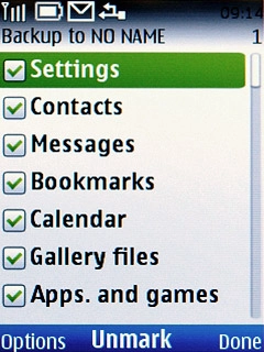 When the box next to a data type is ticked (V), it's selected.