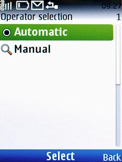 Scroll to Automatic and press the Navigation key.