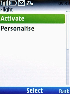 Scroll to Activate and press the Navigation key.